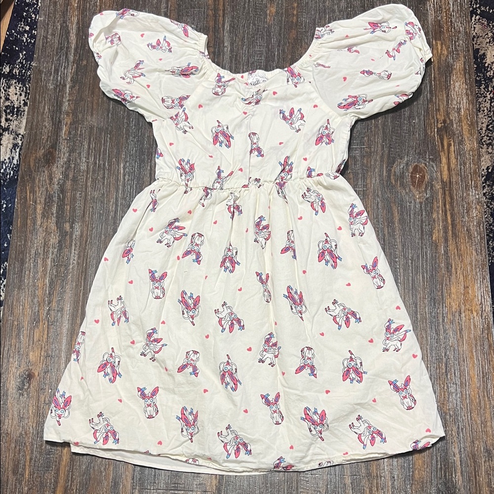 Pokemon Kids Dress with Pink and White Design